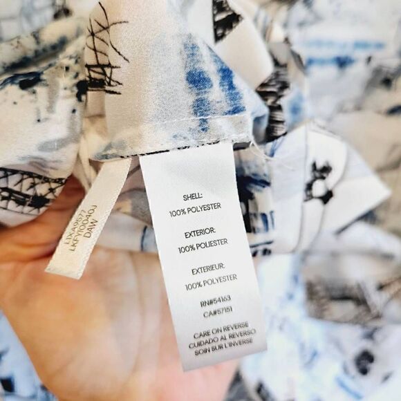 Karl Lagerfeld Paris Women's Long Sleeve Whimsical Blouse L - Picture 7 of 8